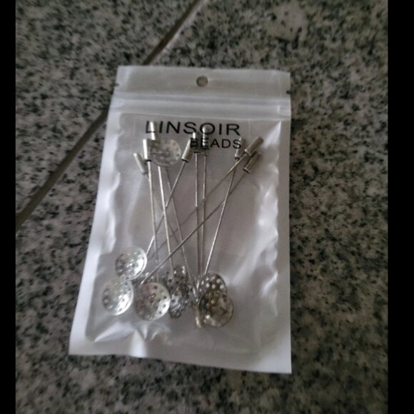 Other - 10 Pcs Rhodium Tone Beading Coat Stick Pins with Clutch Brooches 2 Inch